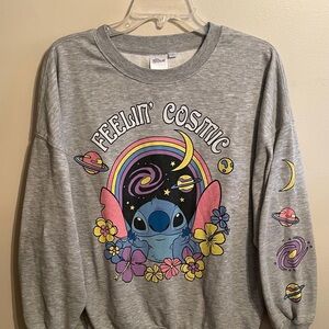 Stitch Gray Sweatshirt Disney Feelin' Cosmic size XS